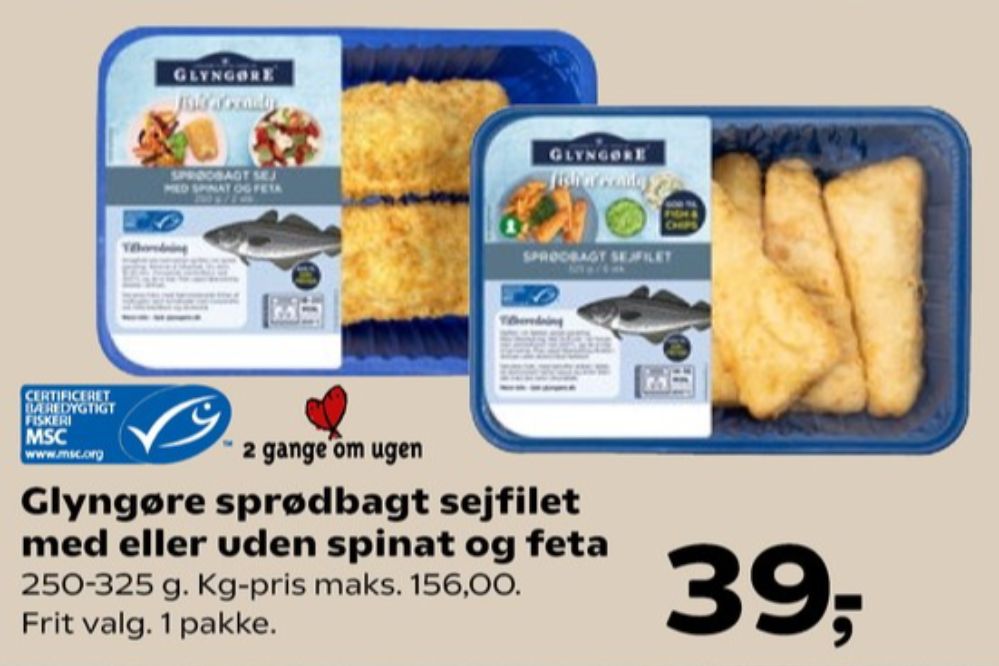 Glyngøre, Sejfilet med Spinat og Feta