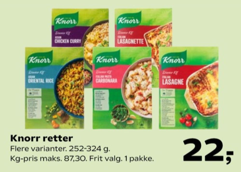 Knorr Dinner Kitt, Asian Chicken Curry
