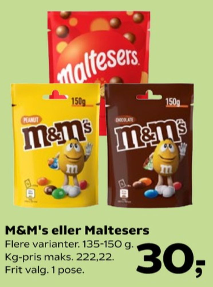 M&Ms, Chokoladepastiller Peanut