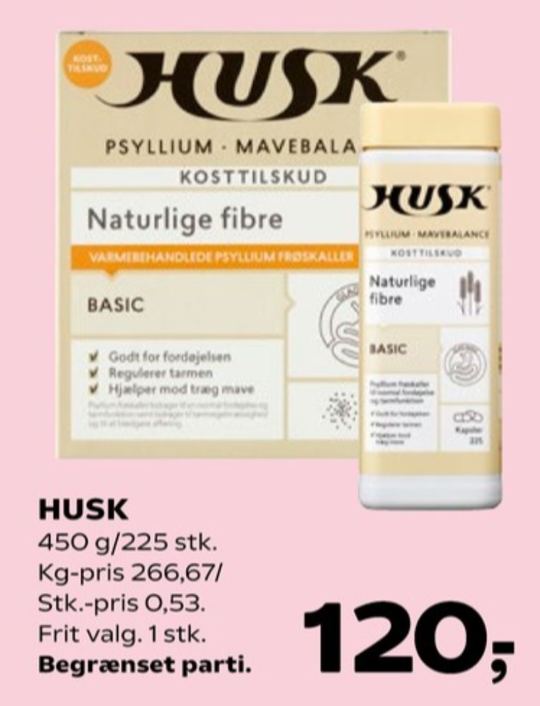 Husk, Kosttilskud