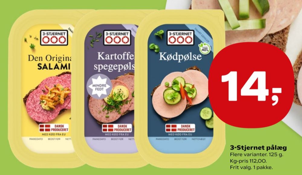 3-stjernet Gul bordpak, Kartoffelspegepølse