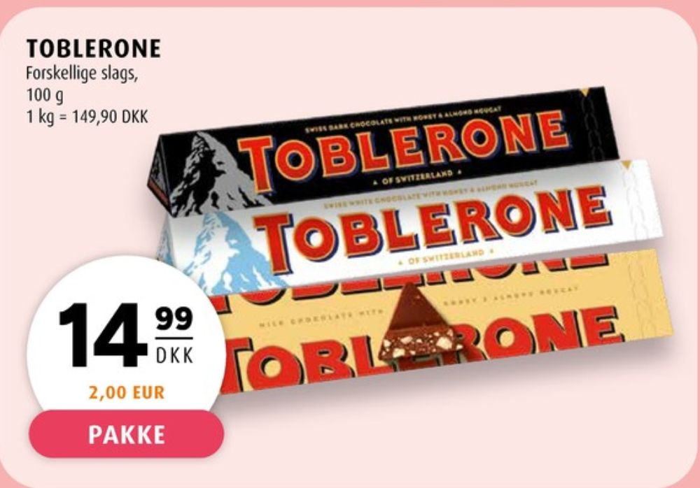 Toblerone, Chokolade White