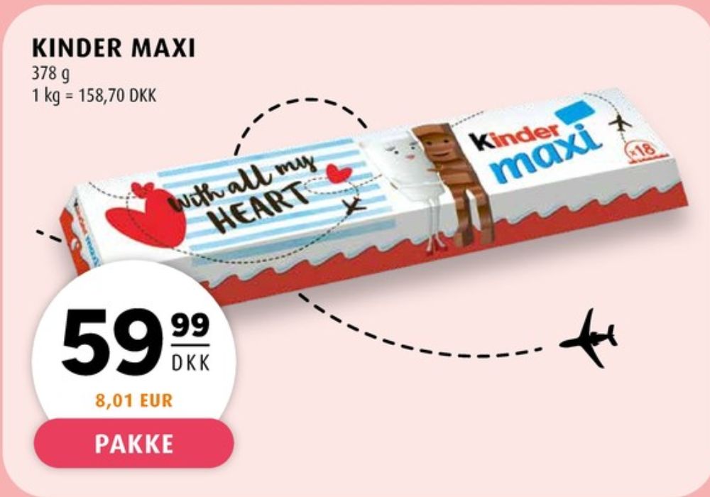 Kinder Maxi, Chokoladestænger