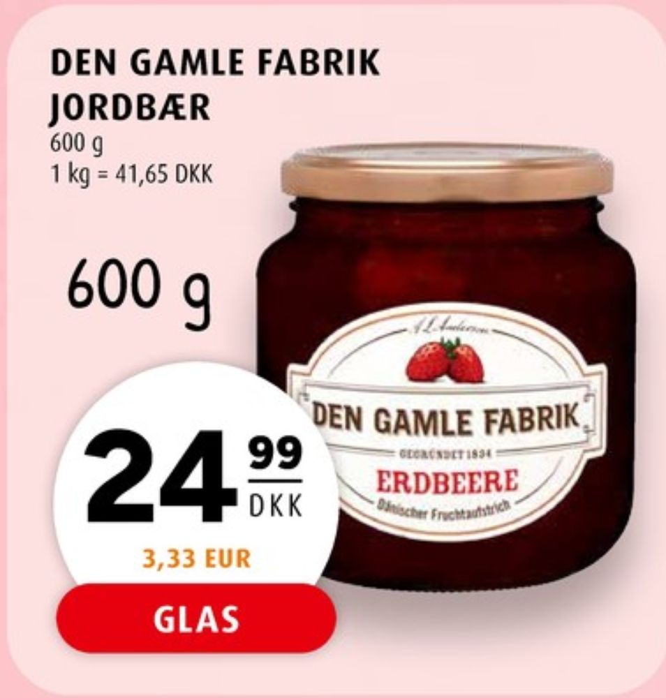 Den Gamle Fabrik, Erdbeermarmelade