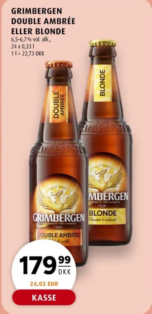 Grimbergen Double Ambrée, Specialøl 24 pk.