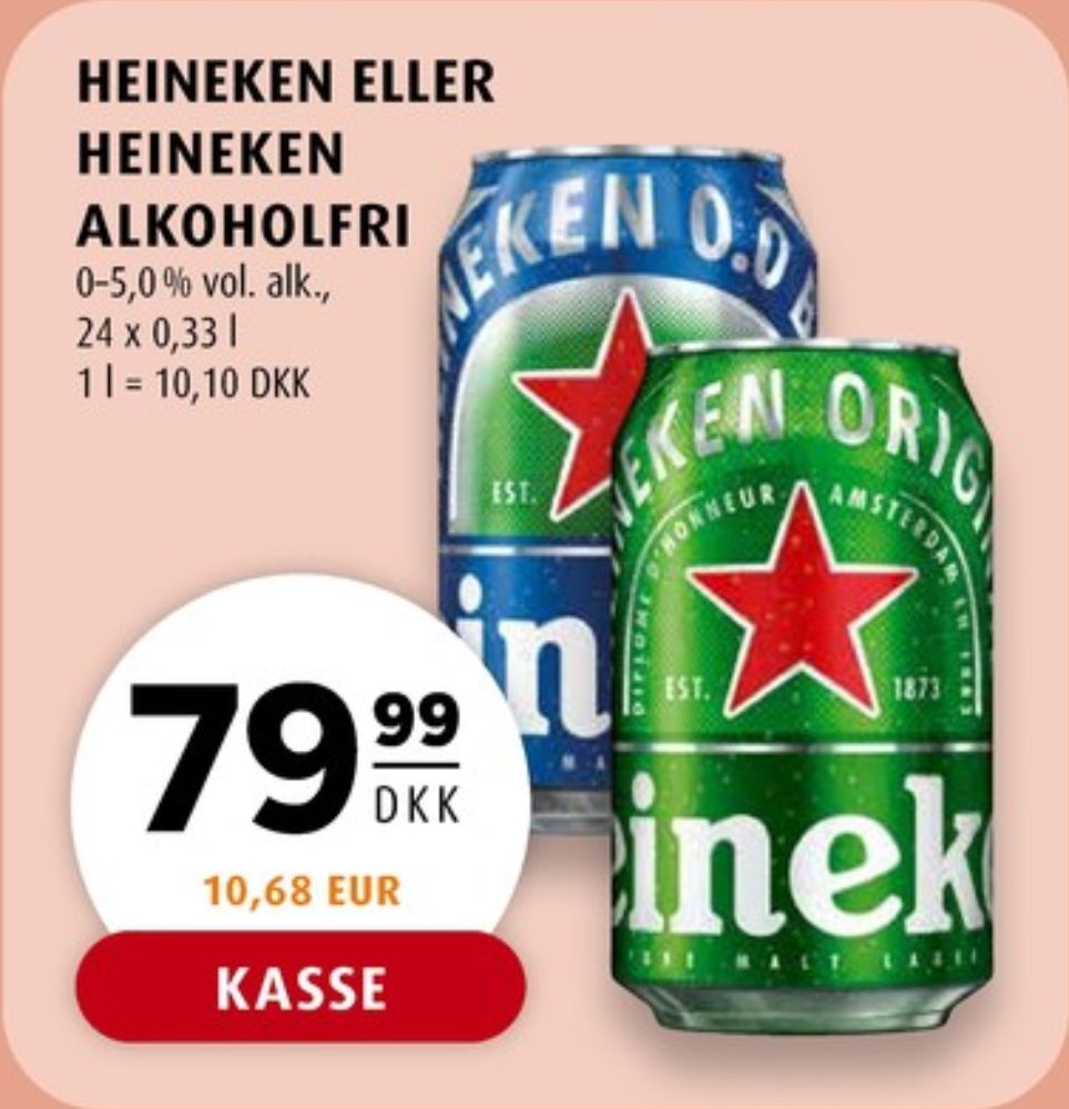 Heineken 0,0, Øl 24 pk.