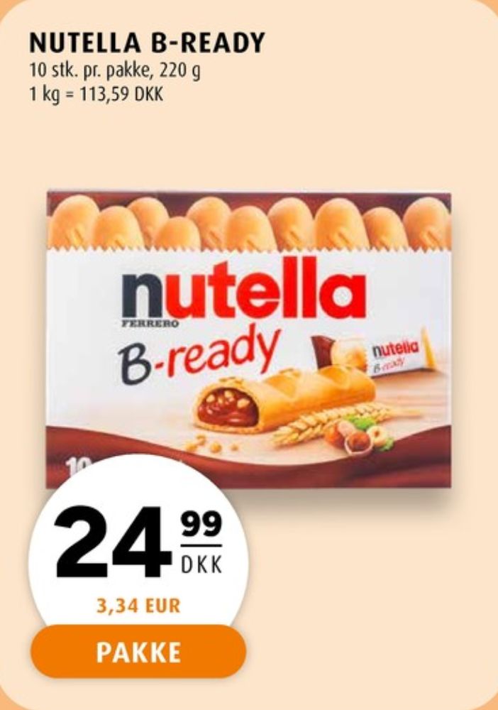 Nutella B-ready, Chokoladestænger