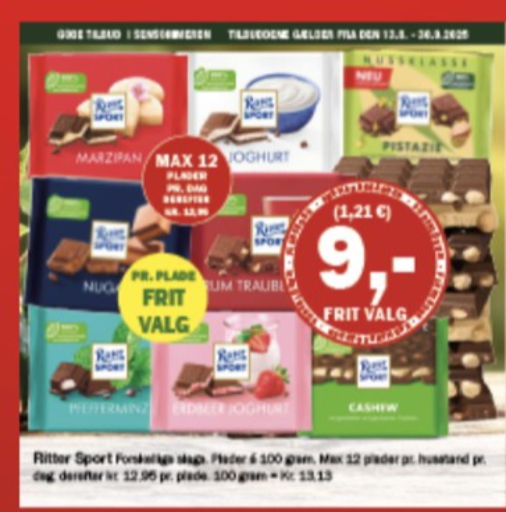Ritter Sport, Chokoladeplade Rum, Trauben & Nuss