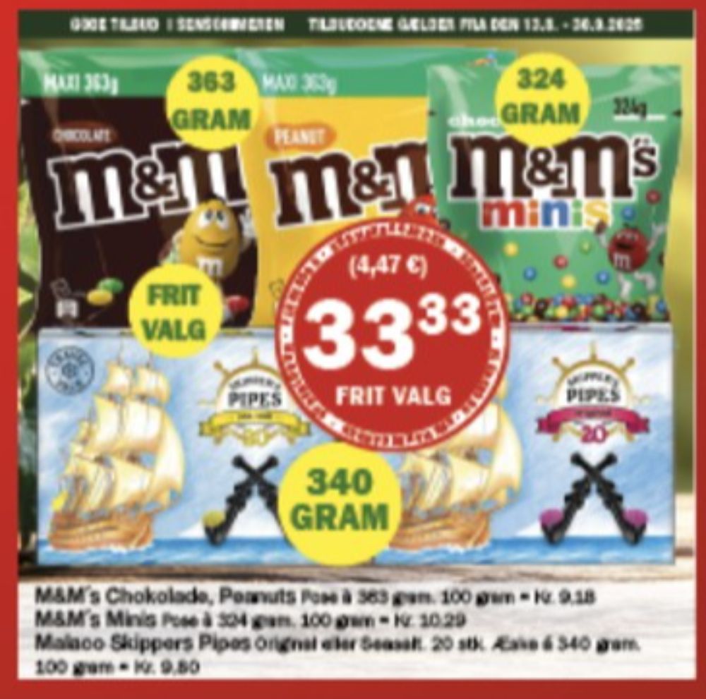M&Ms, Chokoladepastiller Peanut
