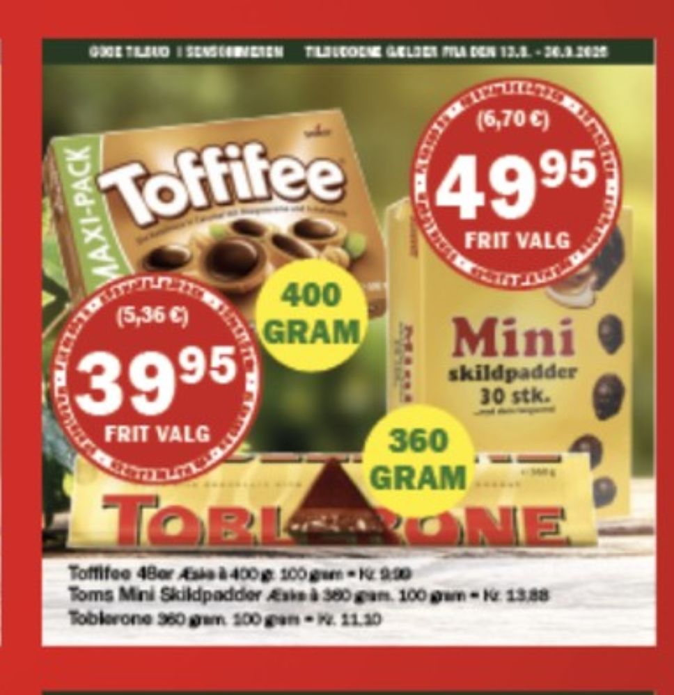 Toblerone, Chokolade