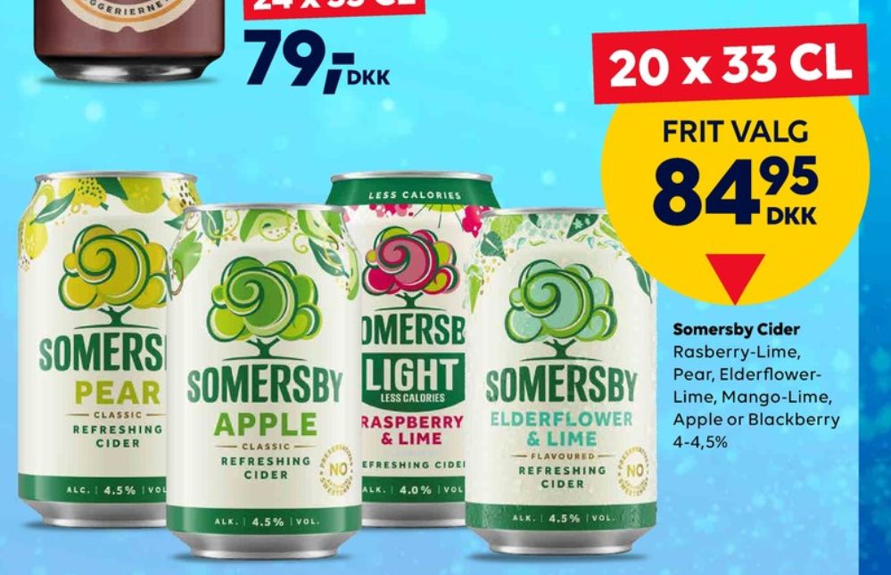 Somersby Raspberry & Lime Lite, Raspberry & Lime Lite 20 pk.