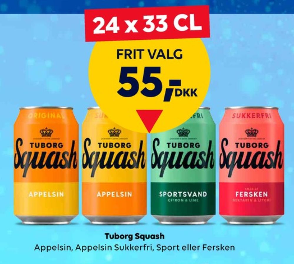 Tuborg Squash, Sportssodavand Citron Lime Sukkerfri 24 pk.