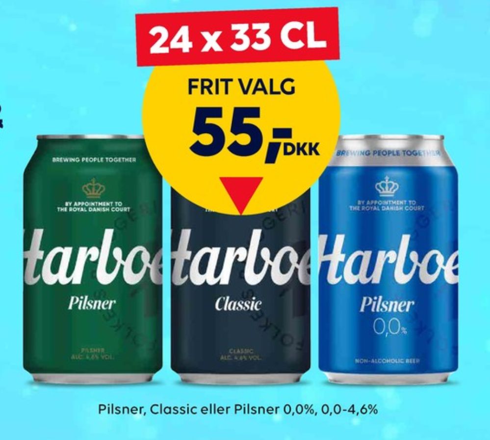 Harboe Pilsner 0,0%, Øl - Alkoholfri 24 pk.