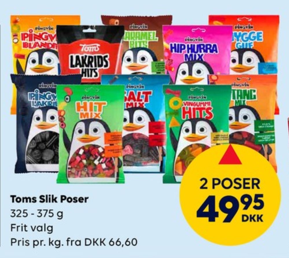 Toms Pingvin Hyggeguf, Slikposer