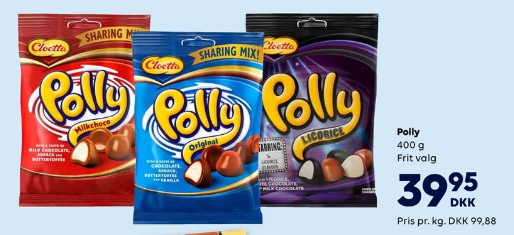 Cloetta Polly, Chokolade Milkchoco