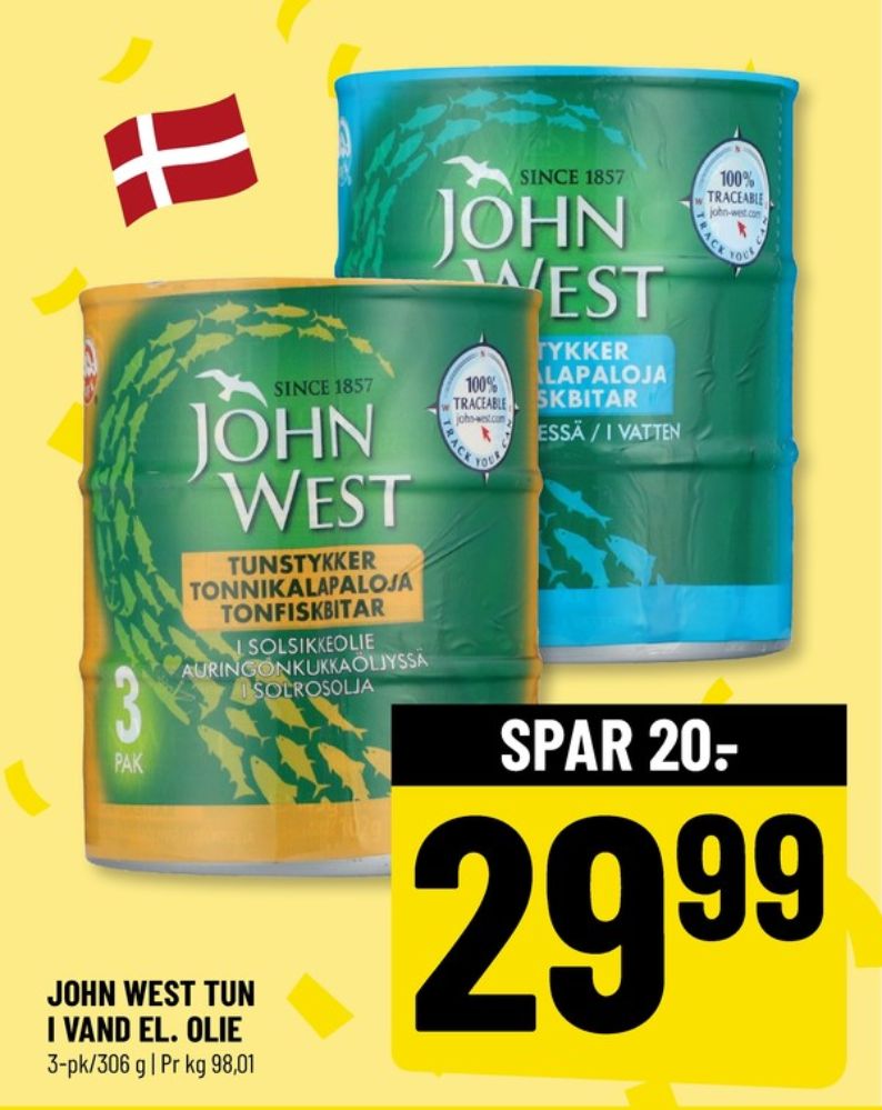 John West, Tun i solsikkeolie