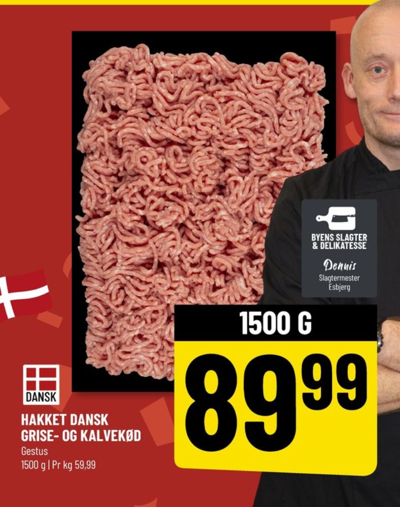 Hakket kalv og grisekød 8-12%