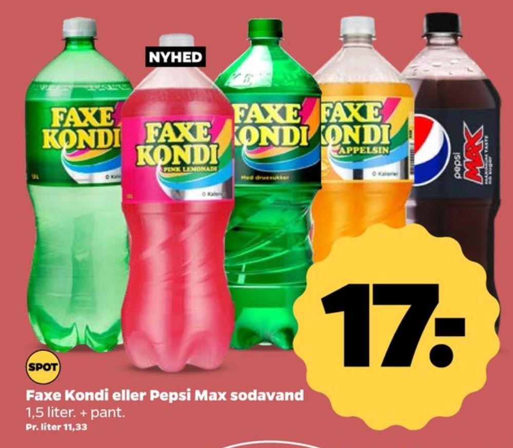 Faxe Kondi 0 Kalorier Appelsin, Appelsinsodavand