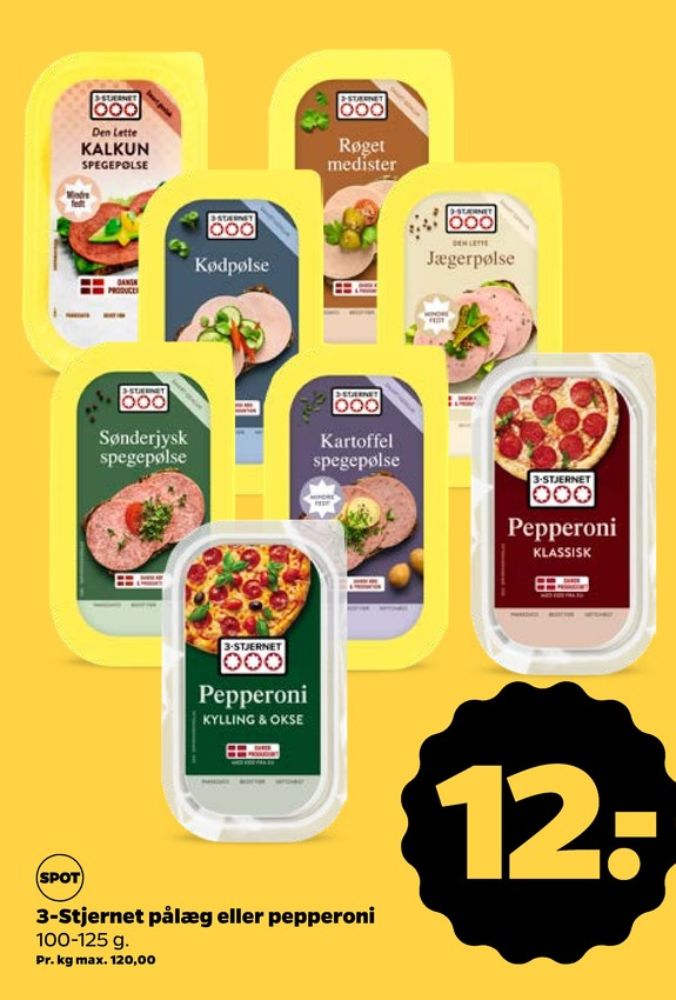 3-stjernet Gul bordpak, Kartoffelspegepølse
