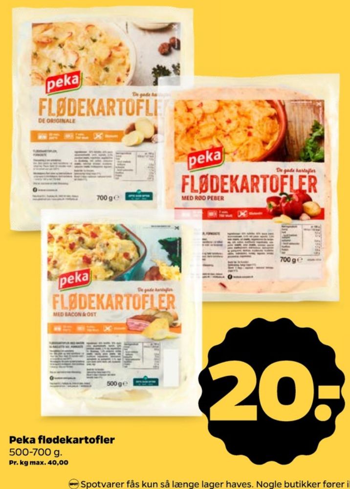 Peka, Flødekartofler med peberfrugt
