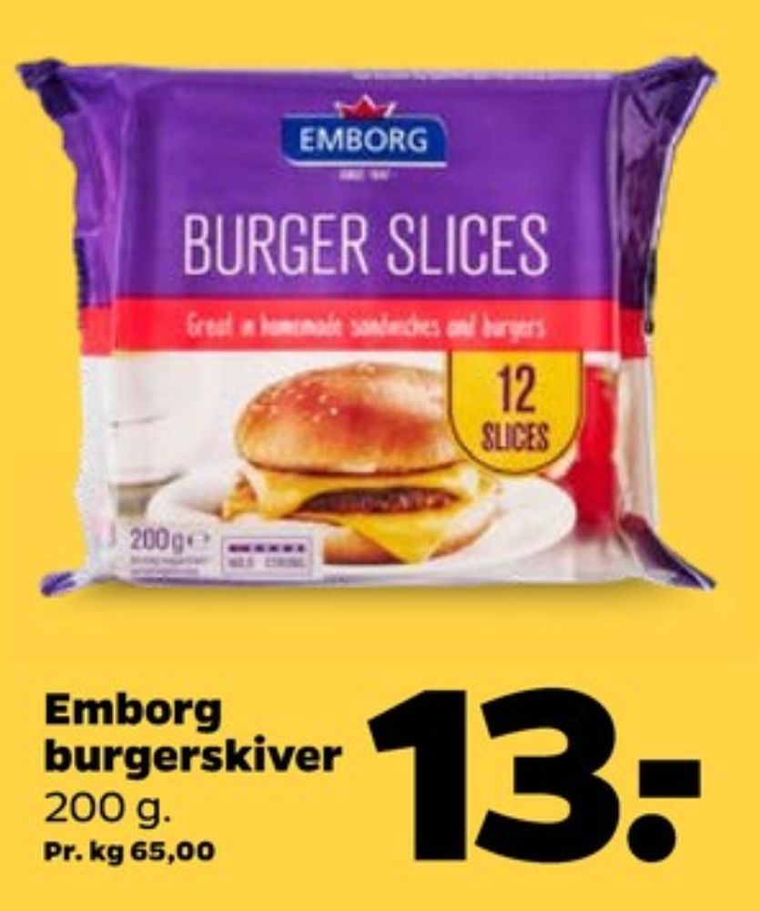 Emborg, Skiveost Burger Slices