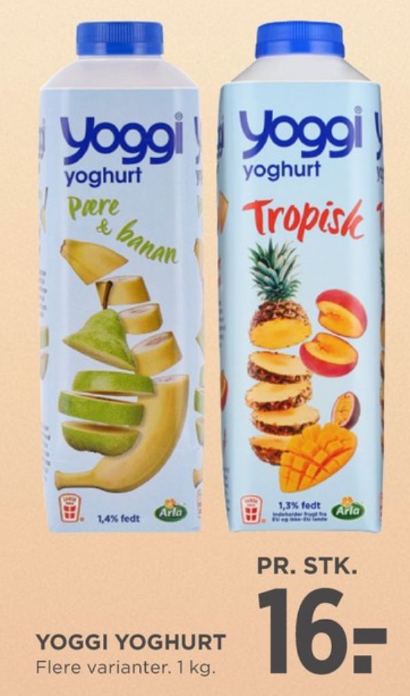 Yoggi, Pære & Banan Yoghurt 