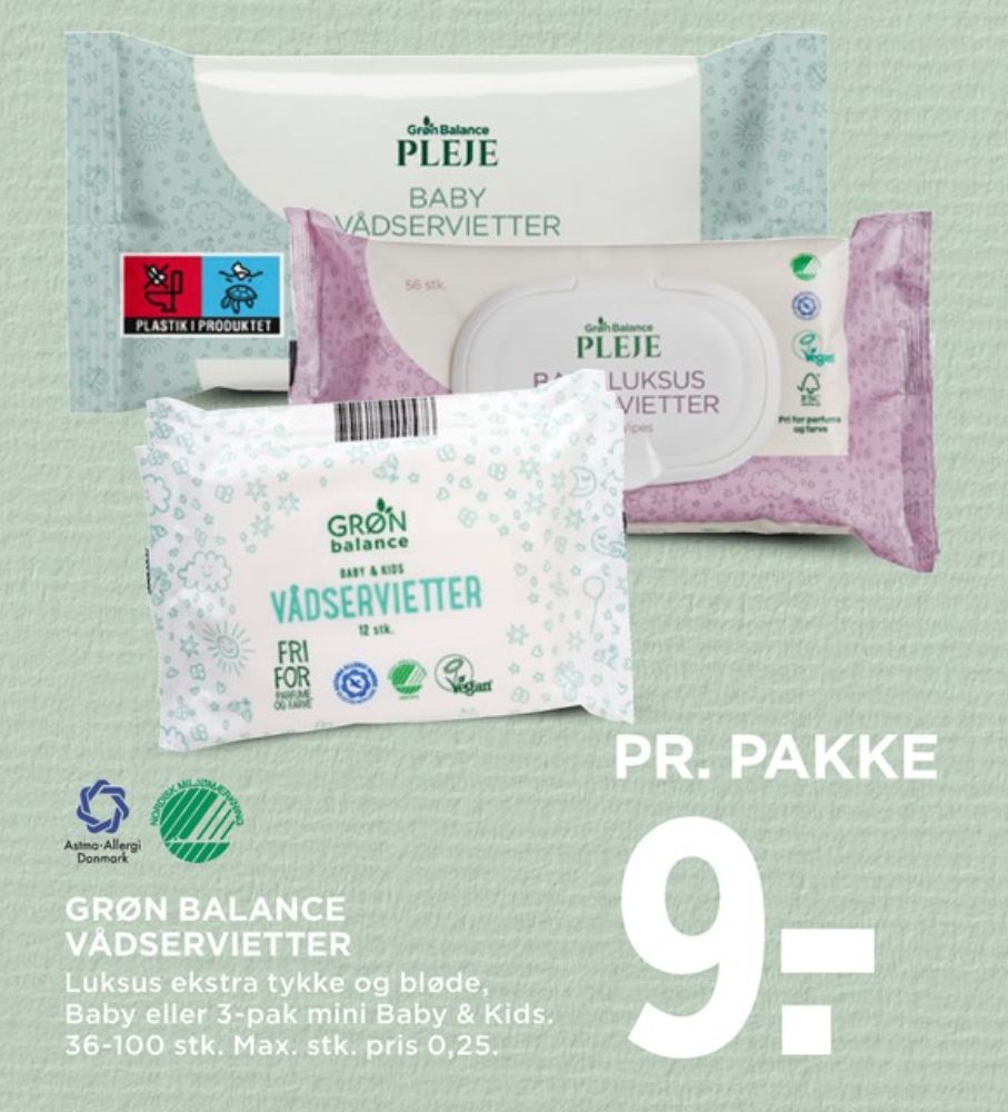 Grøn Balance, Vådservietter