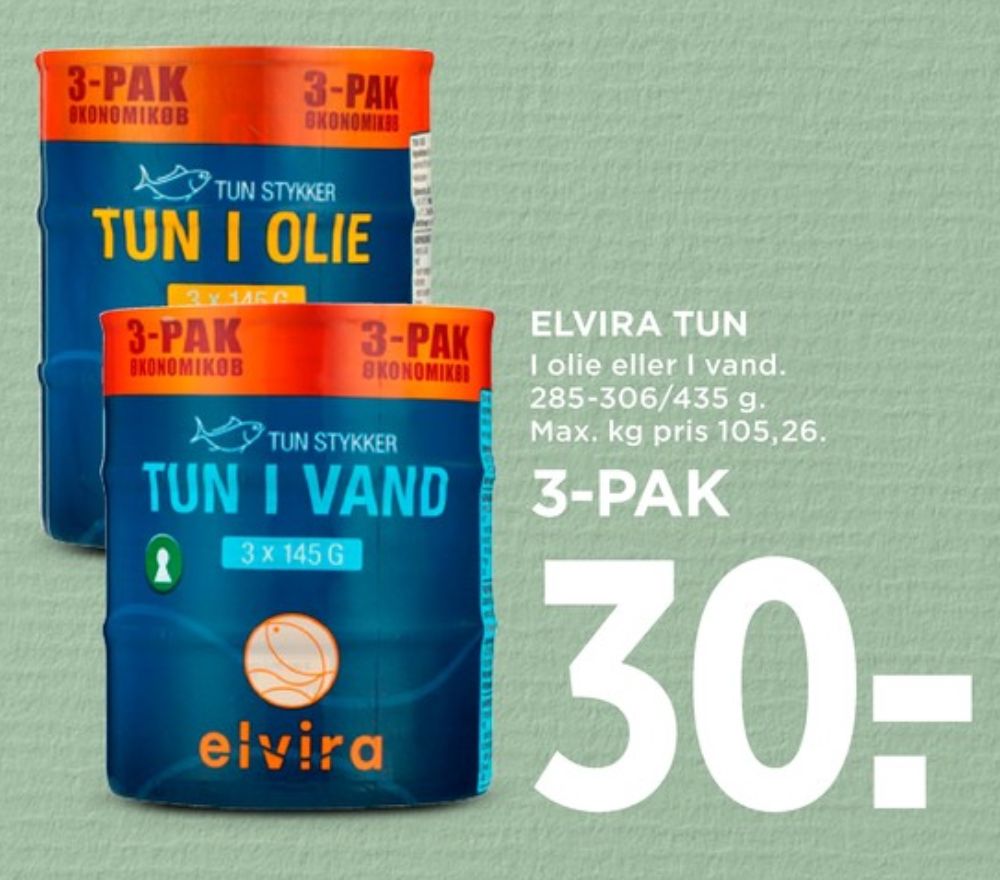 Elvira, Tun i vand