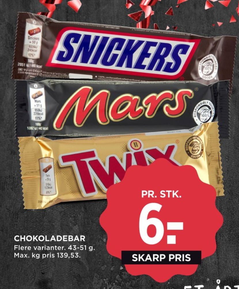 Mars, Chokoladebar