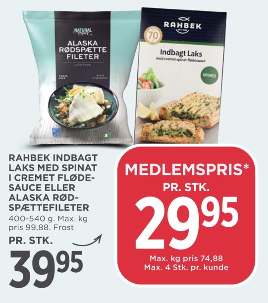 Rahbek, Indbagt Laks med cremet spinat-flødesauce