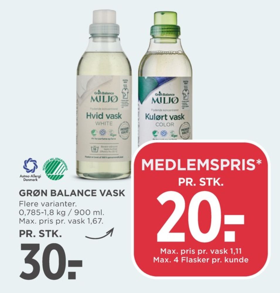 Grøn Balance, Vaskemiddel-flydende