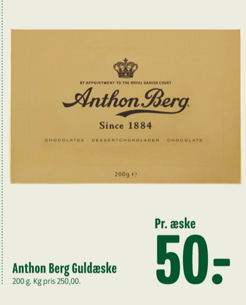 Anthon Berg Guldæske, Dessertchokolade