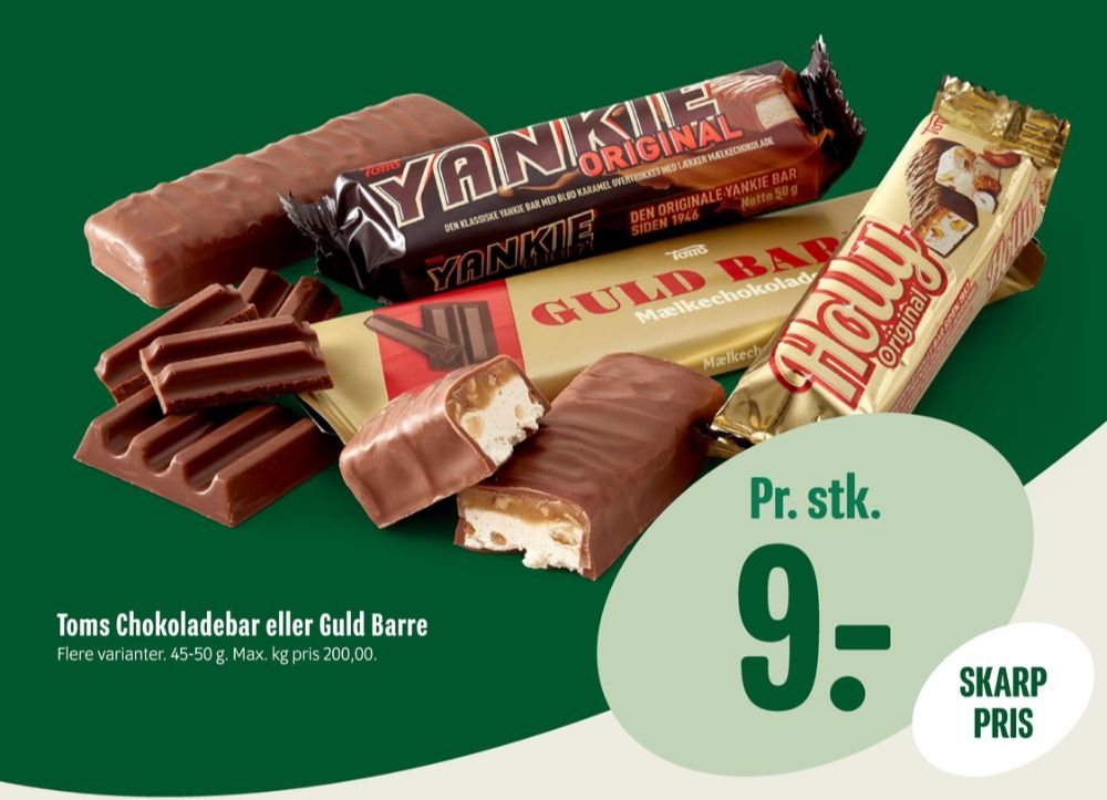 Toms Guldbarre, Chokoladebar Mælkechokolade