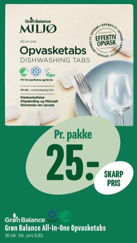 Grøn Balance, Maskinopvask-tabs