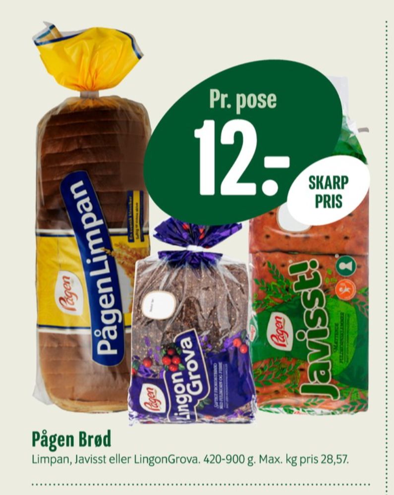 Pågen Limpan, Brød
