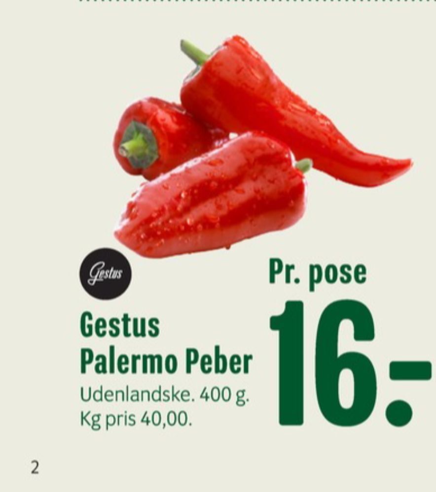 Gestus, Peberfrugt