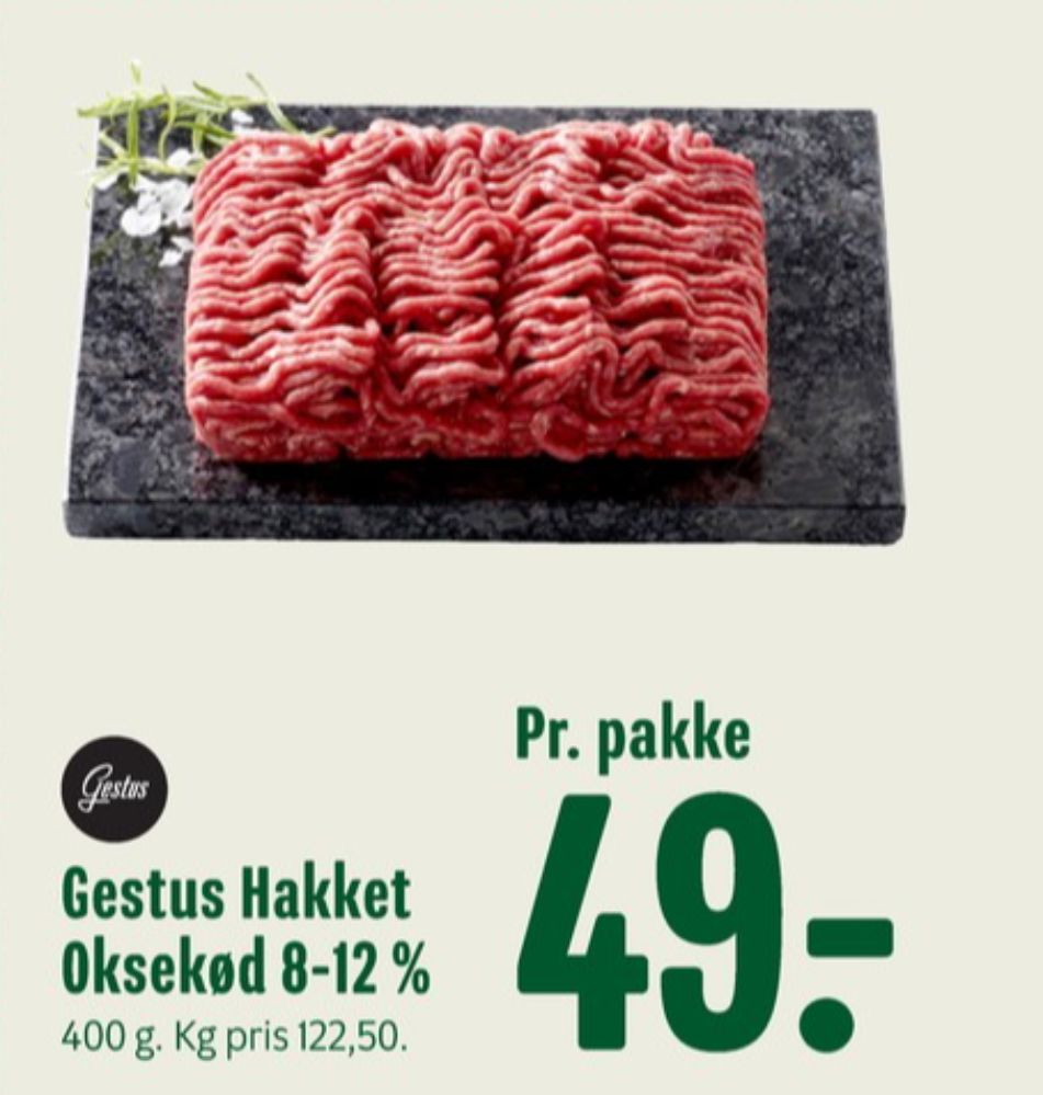 Gestus, Hakket oksekød 8-12%