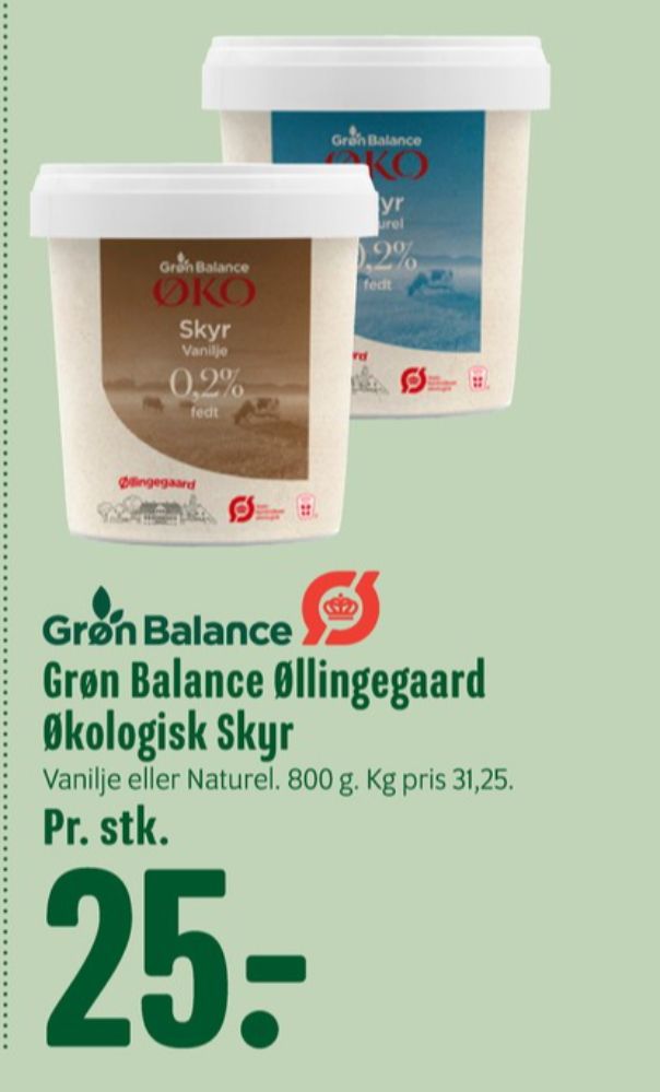 Grøn Balance Øllingegaard, Vanilje Skyr 0,2%
