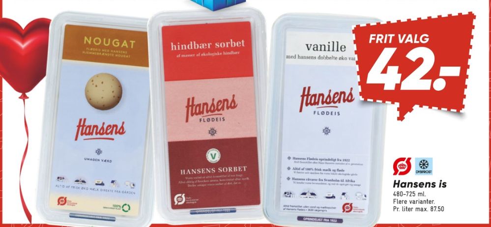 Hansens, Hindbær Sorbet