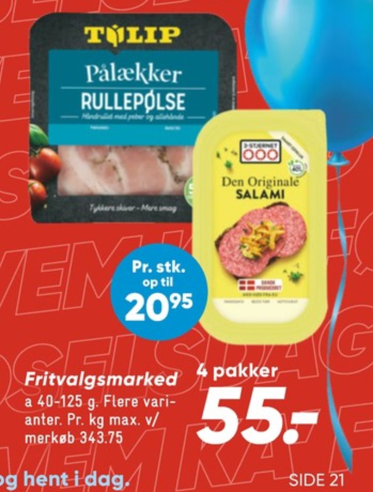 3-stjernet Gul bordpak, Salami