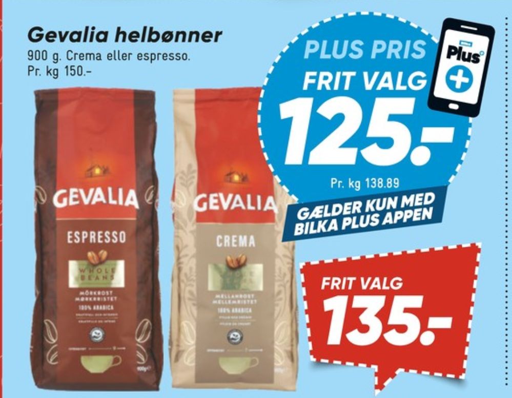 Gevalia Espresso, Kaffebønner