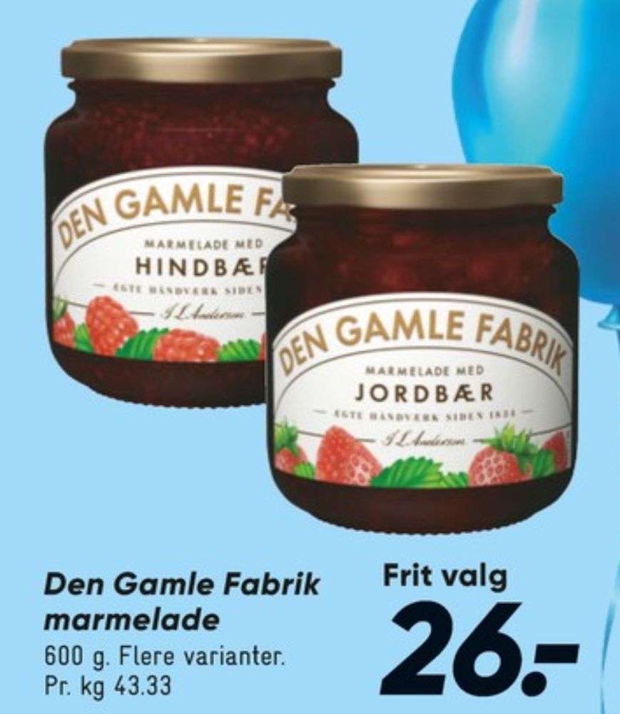 Den Gamle Fabrik, Hindbærmarmelade