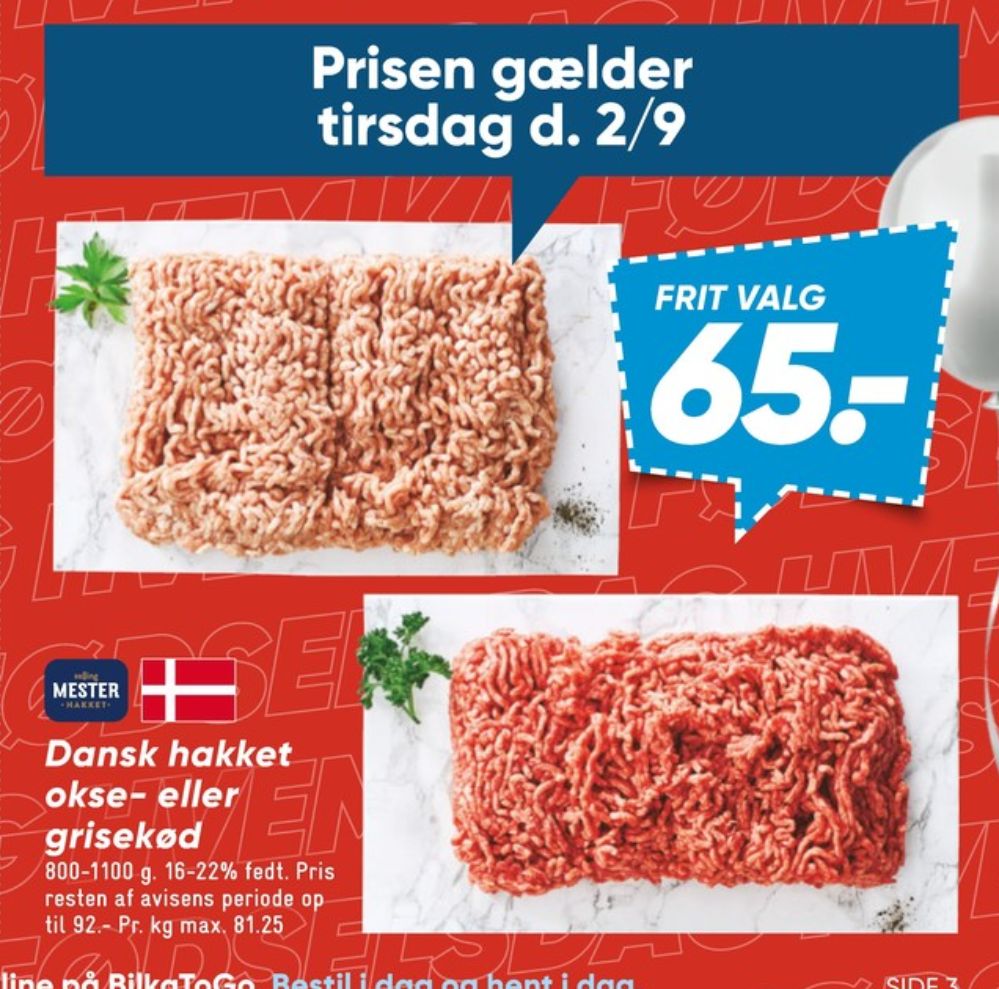 Salling Mester Hakket, Hakket oksekød 16-22%