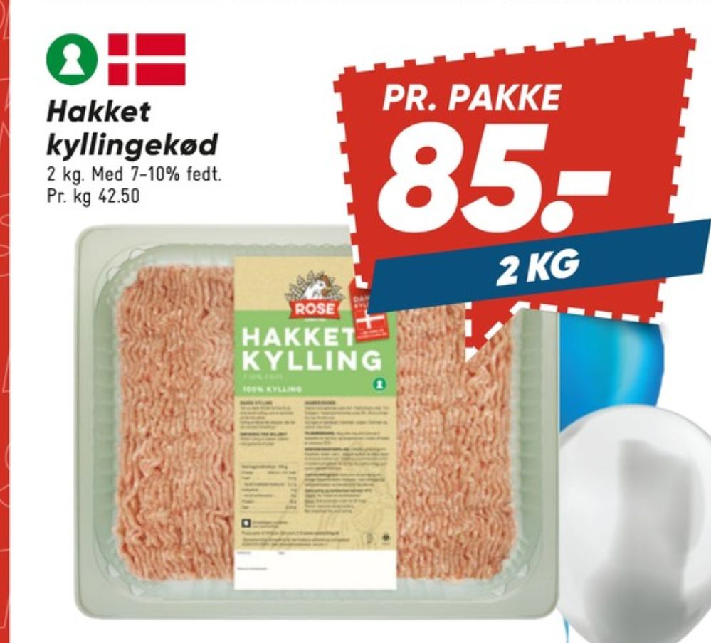 Rose, Hakket kylling 7-10%