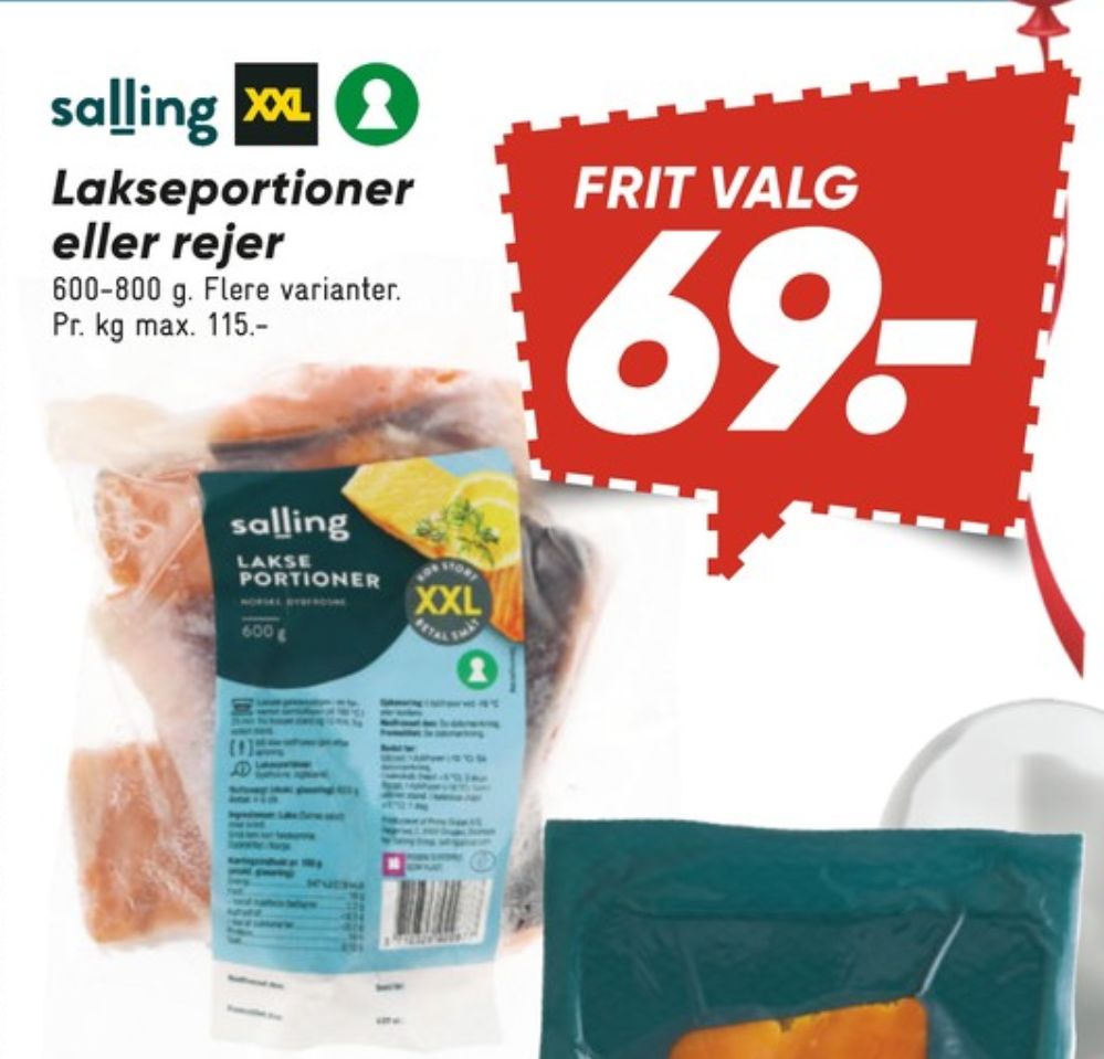 Salling, Lakseportioner