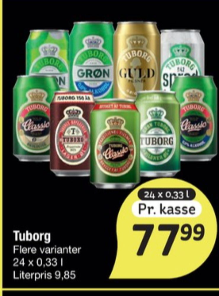 Tuborg Grøn 0,0, Øl - Alkoholfri 6 pk.