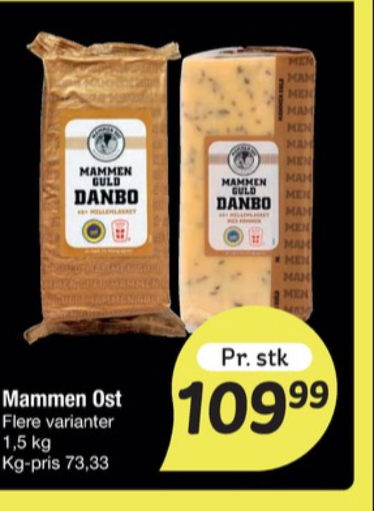 Mammen, Skæreost Danbo Guld Mellemlagret