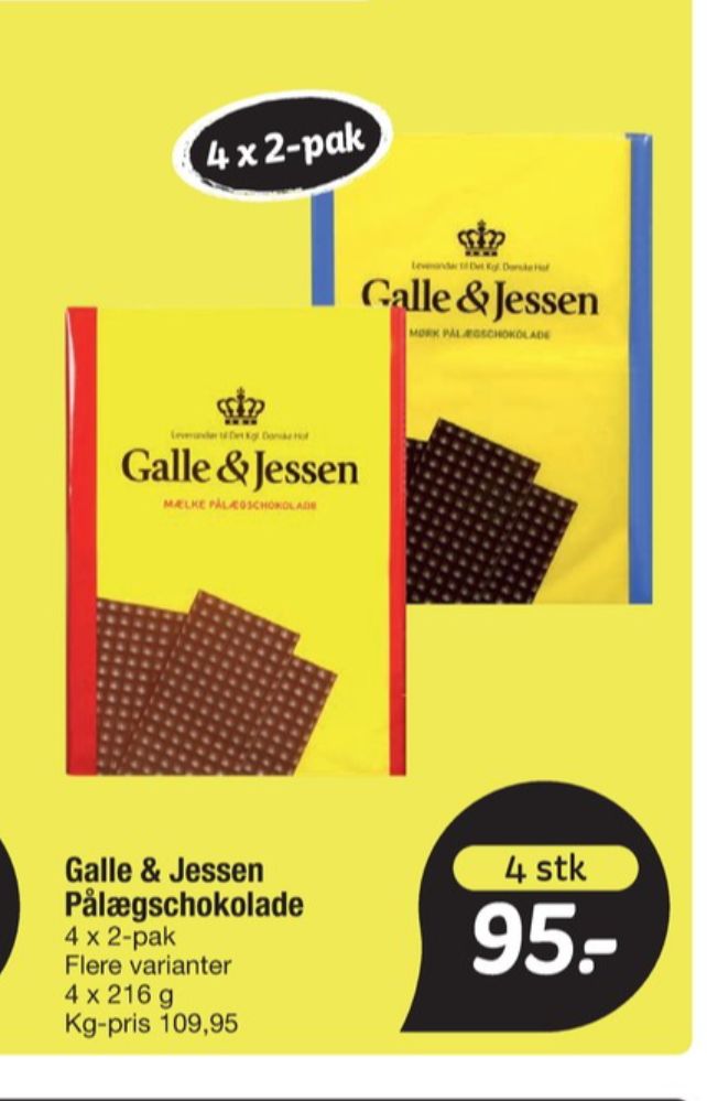 Galle & Jessen, Pålægschokolade Mørk
