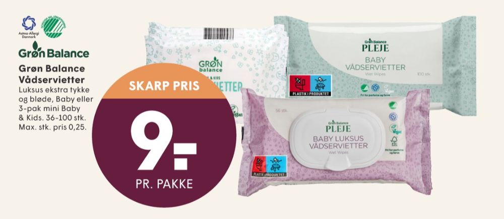 Grøn Balance, Vådservietter