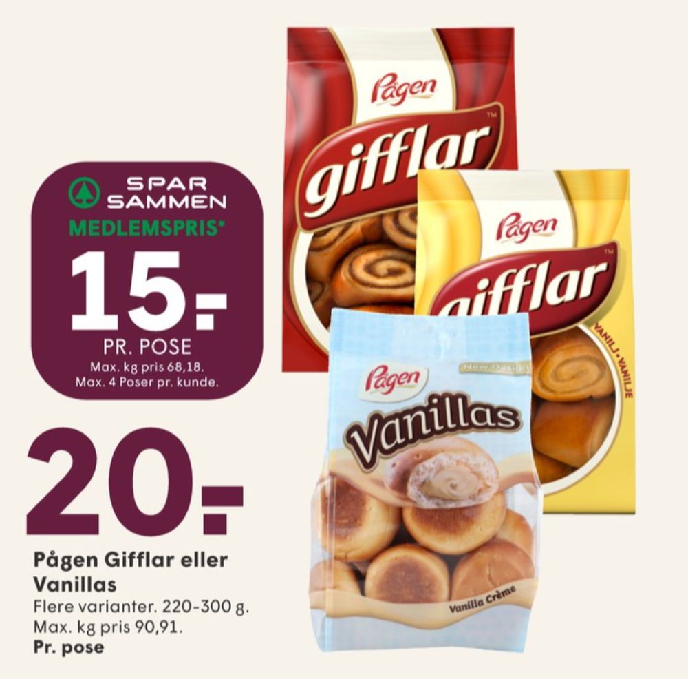 Pågen, Gifflar kanel